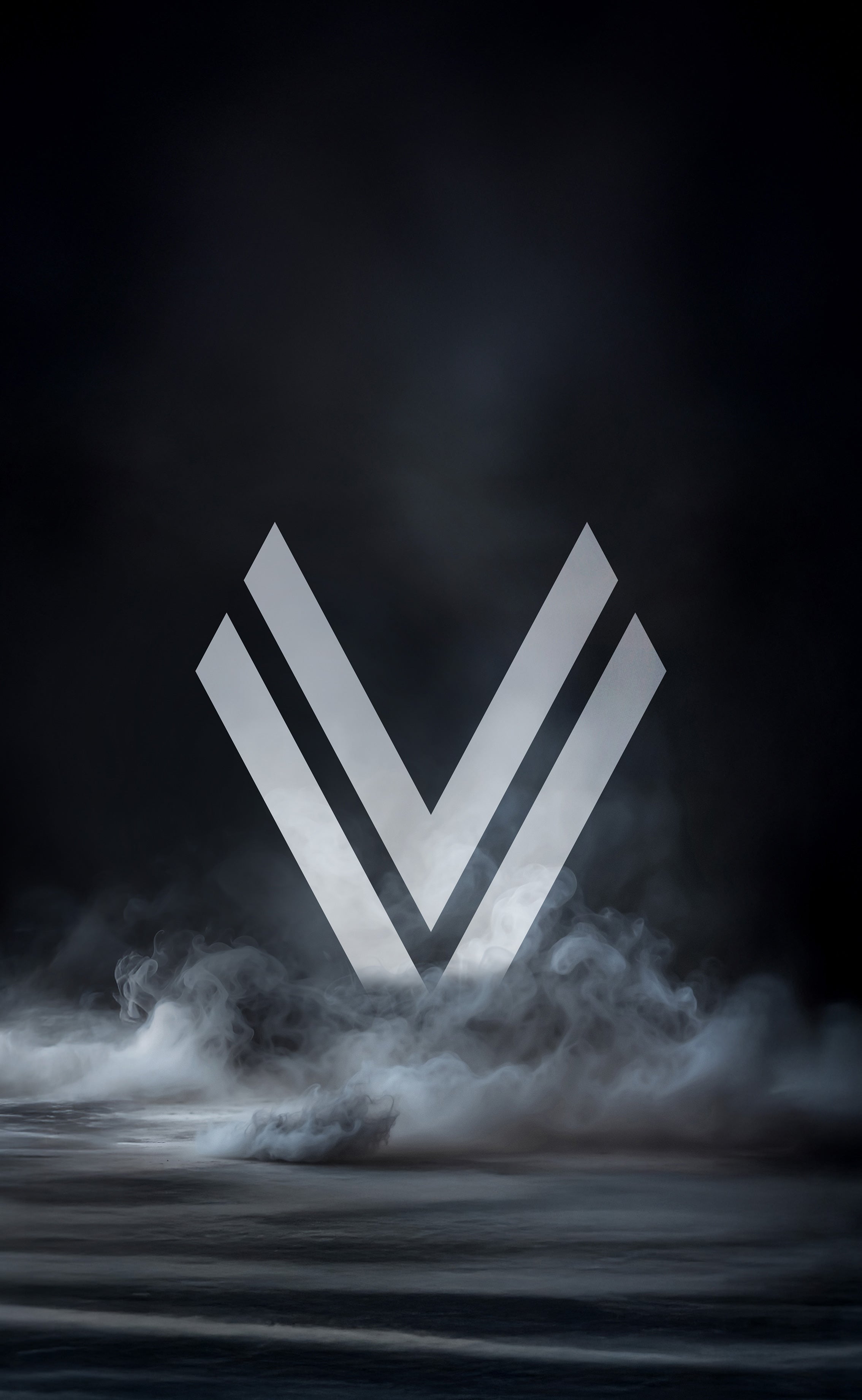 ASK Voitsberg Phone Wallpaper mit Voitsberg Wappen auf dunklem Hintergrund und Nebel